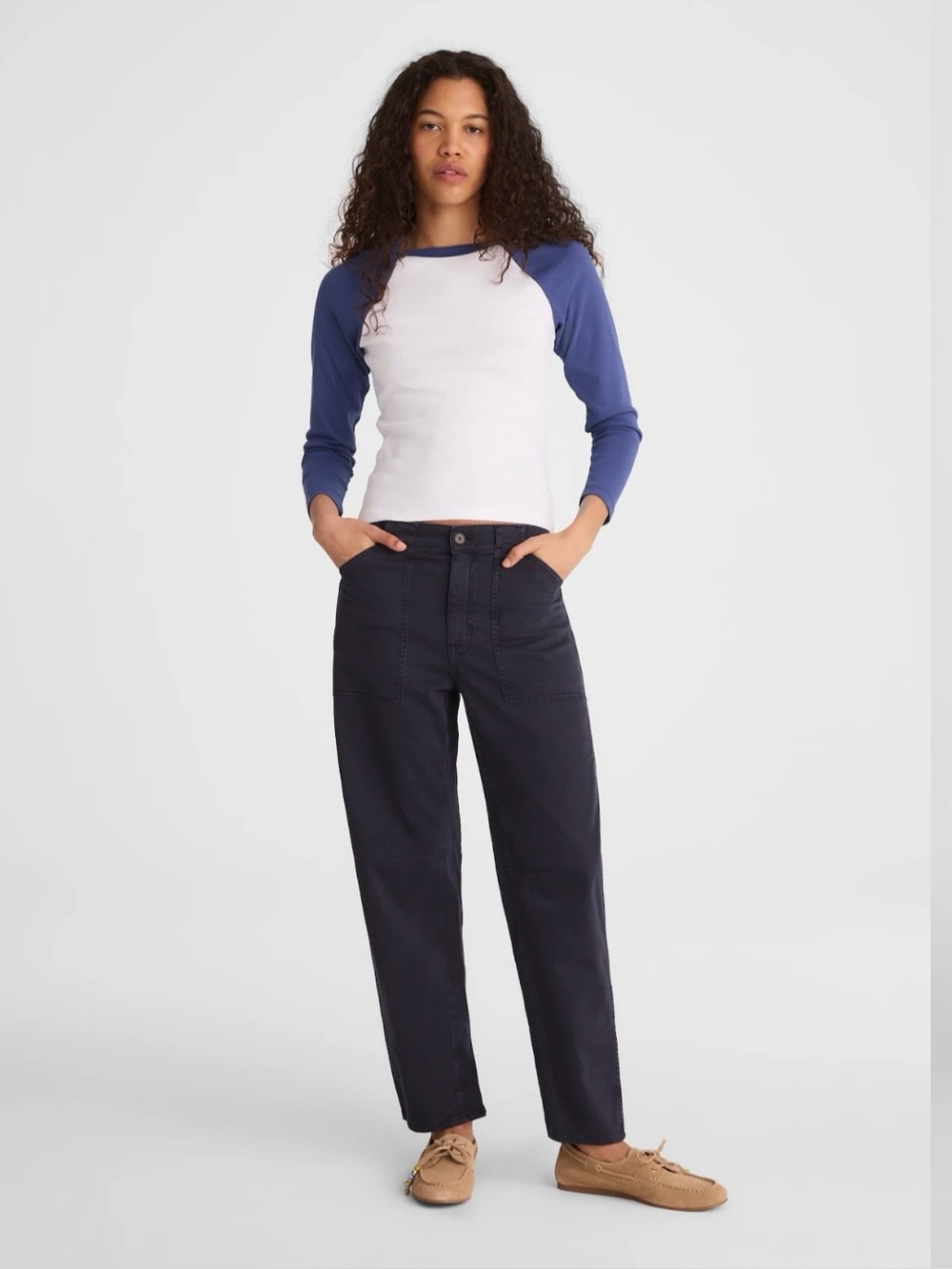 Madewell Darted Barrel Leg Utility Pant
